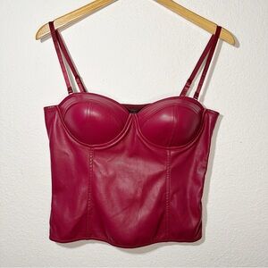 NWT JLUXLABEL Red Burgundy Bustier Top Removeable Straps Size XL